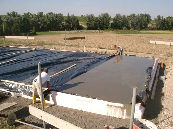 Concrete finished after the ISOQUICK insulated raft pour