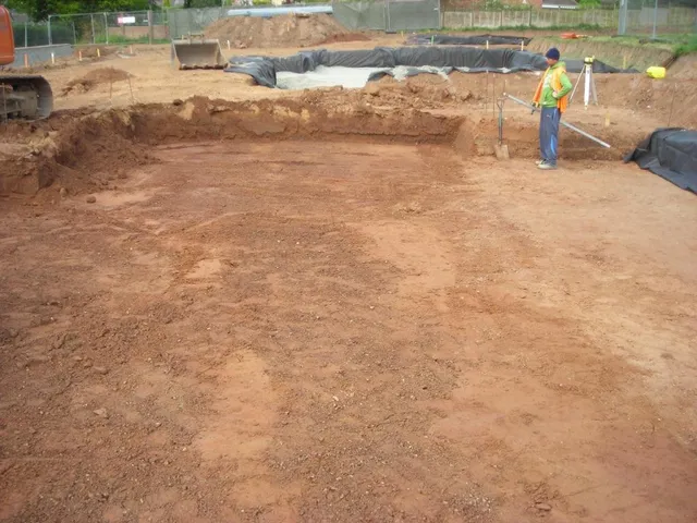 The site is marked out and soil stripped to the formation level