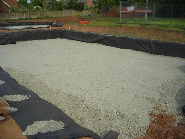Free draining sub-base installed to the engineer's specification