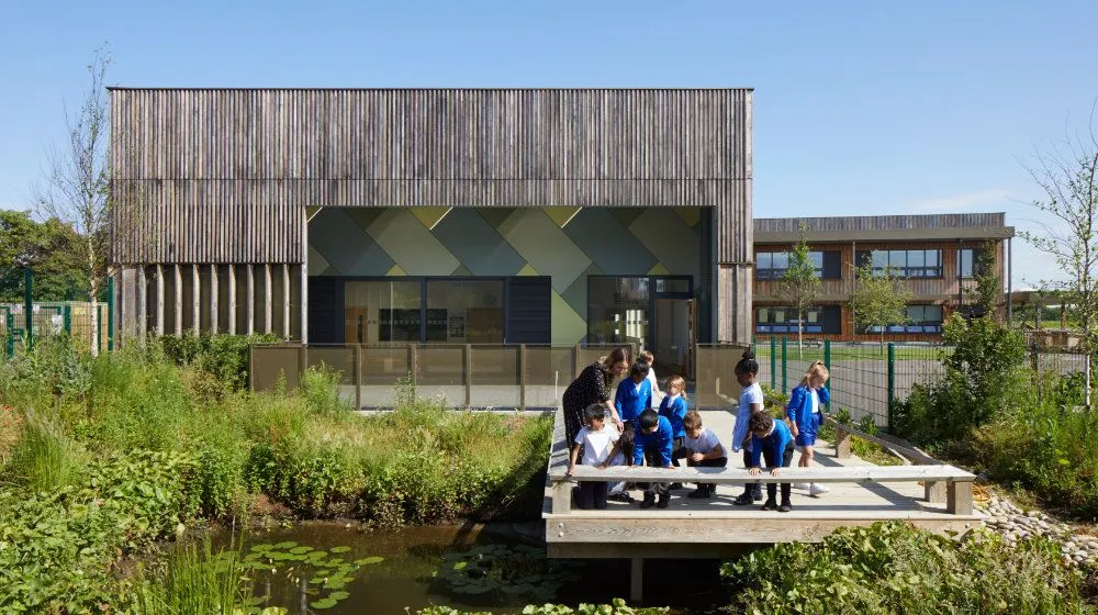 ISOQUICK insulated foundation at Hackbridge Primary School - UK Passivhaus Awards winner, thermal bridging eliminated