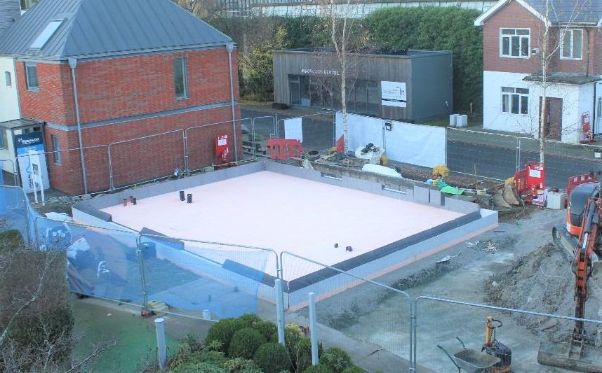 Aerial view of ISOQUICK foundation installation at Collida Living Show Home