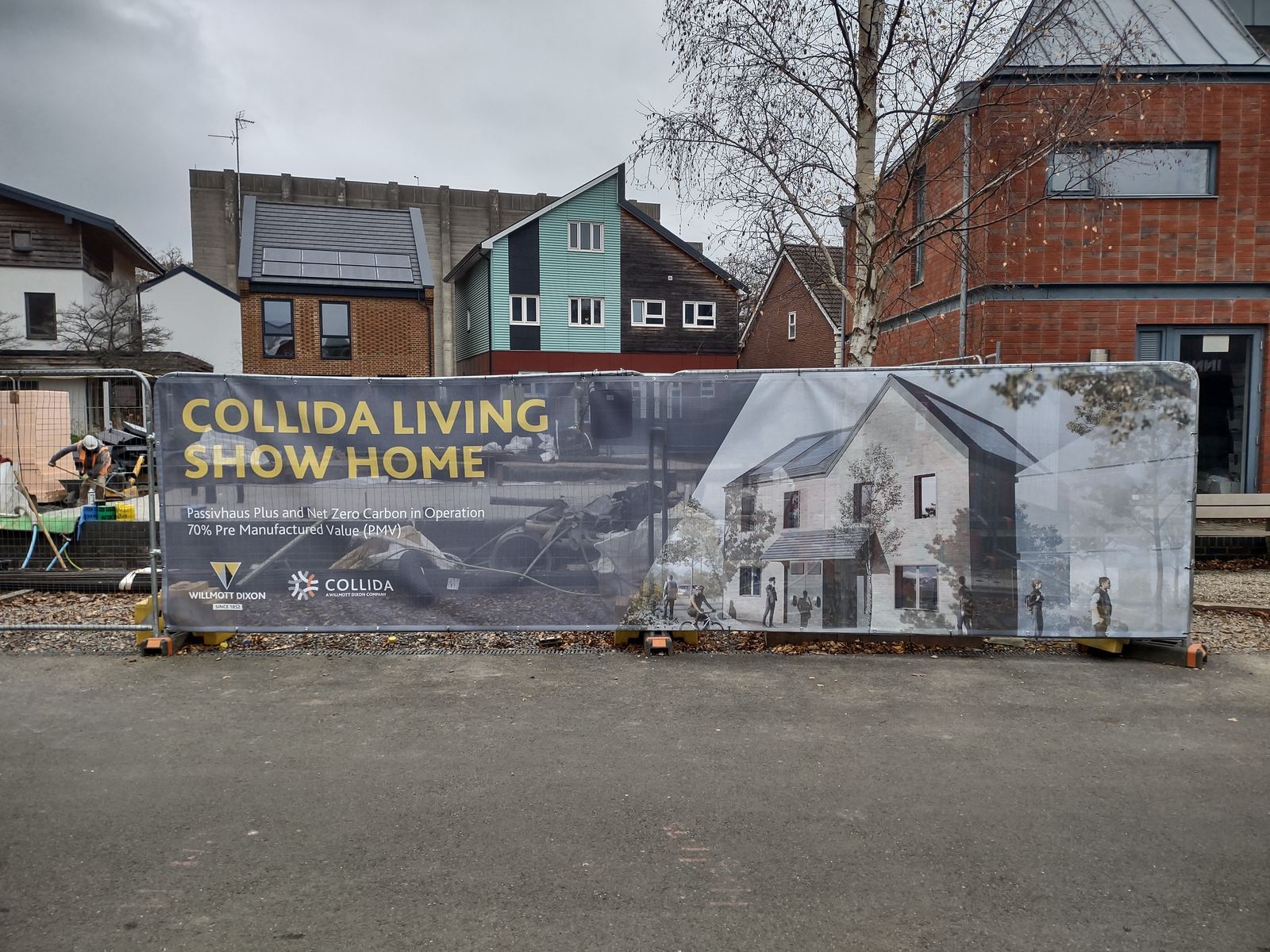 Collida Living Show Home site hoarding by Willmott Dixon