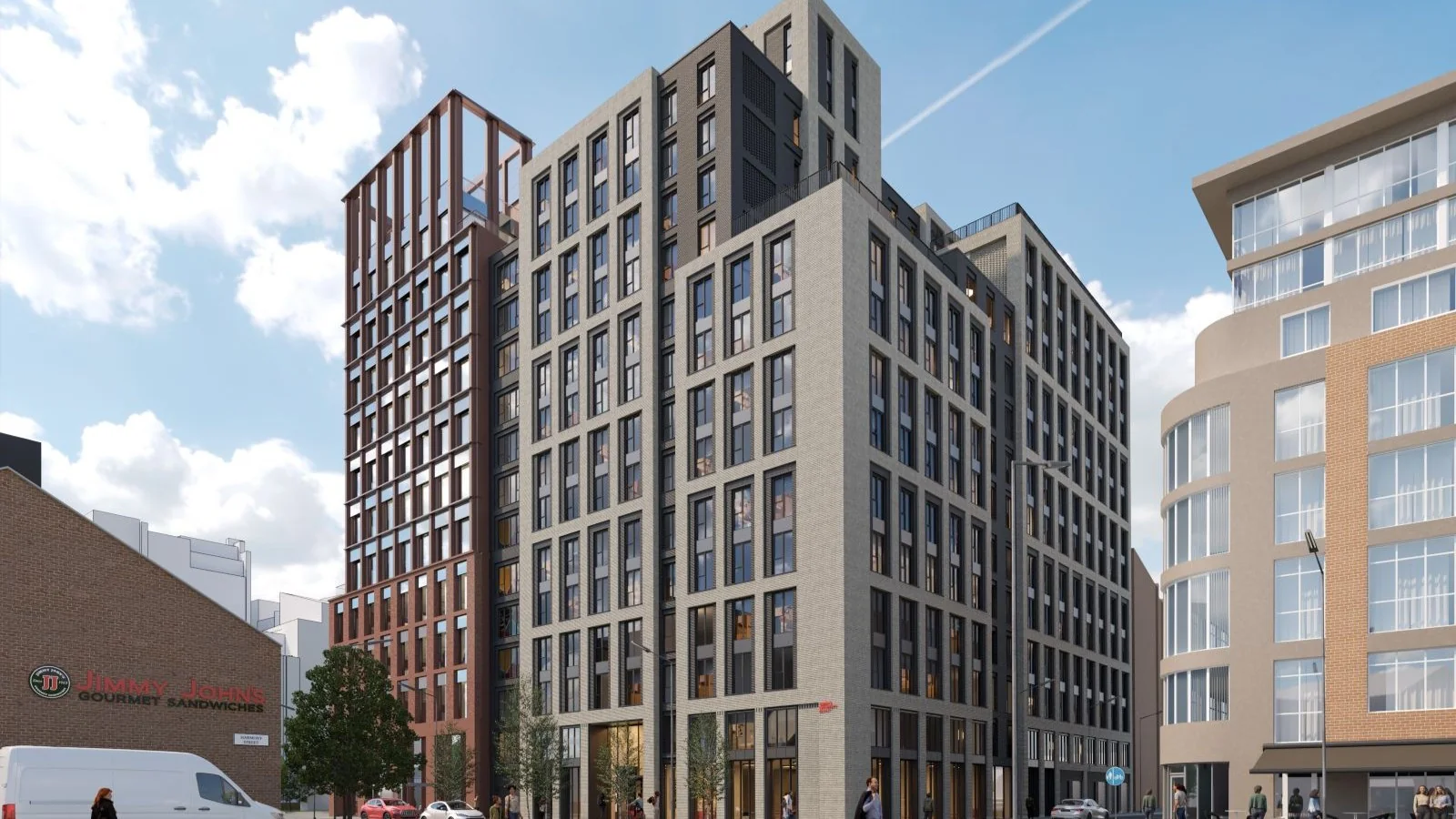Architectural visualisation of Weavers' Hall student accommodation in Belfast