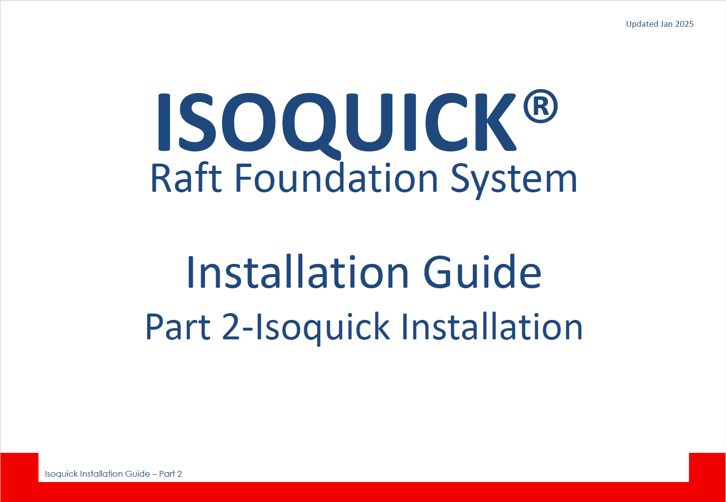 ISOQUICK Installation Guide — Part 2: ISOQUICK Installation All detail cross-section