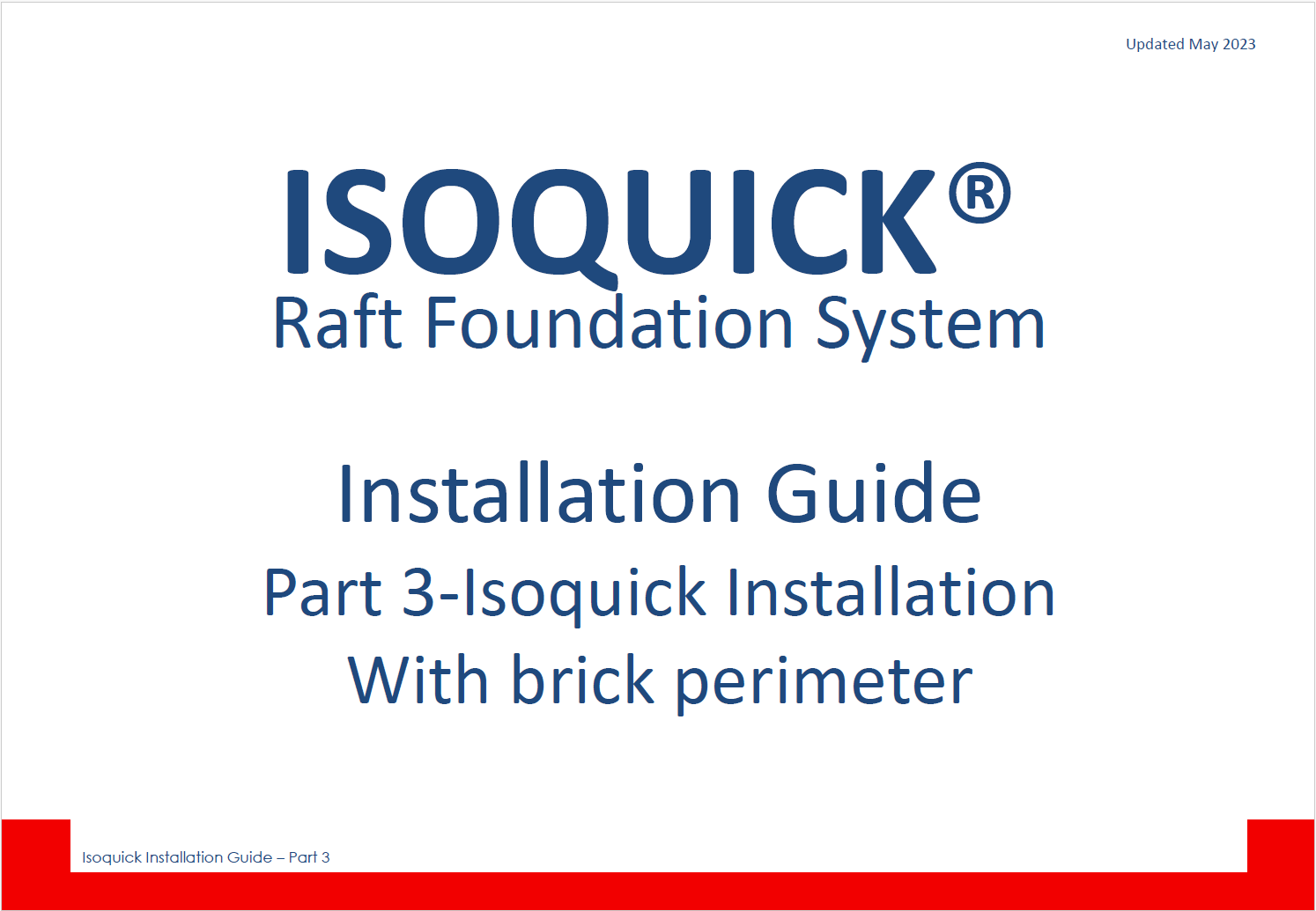 ISOQUICK Installation Guide — Part 3: Brick Support System Brick & Block detail cross-section