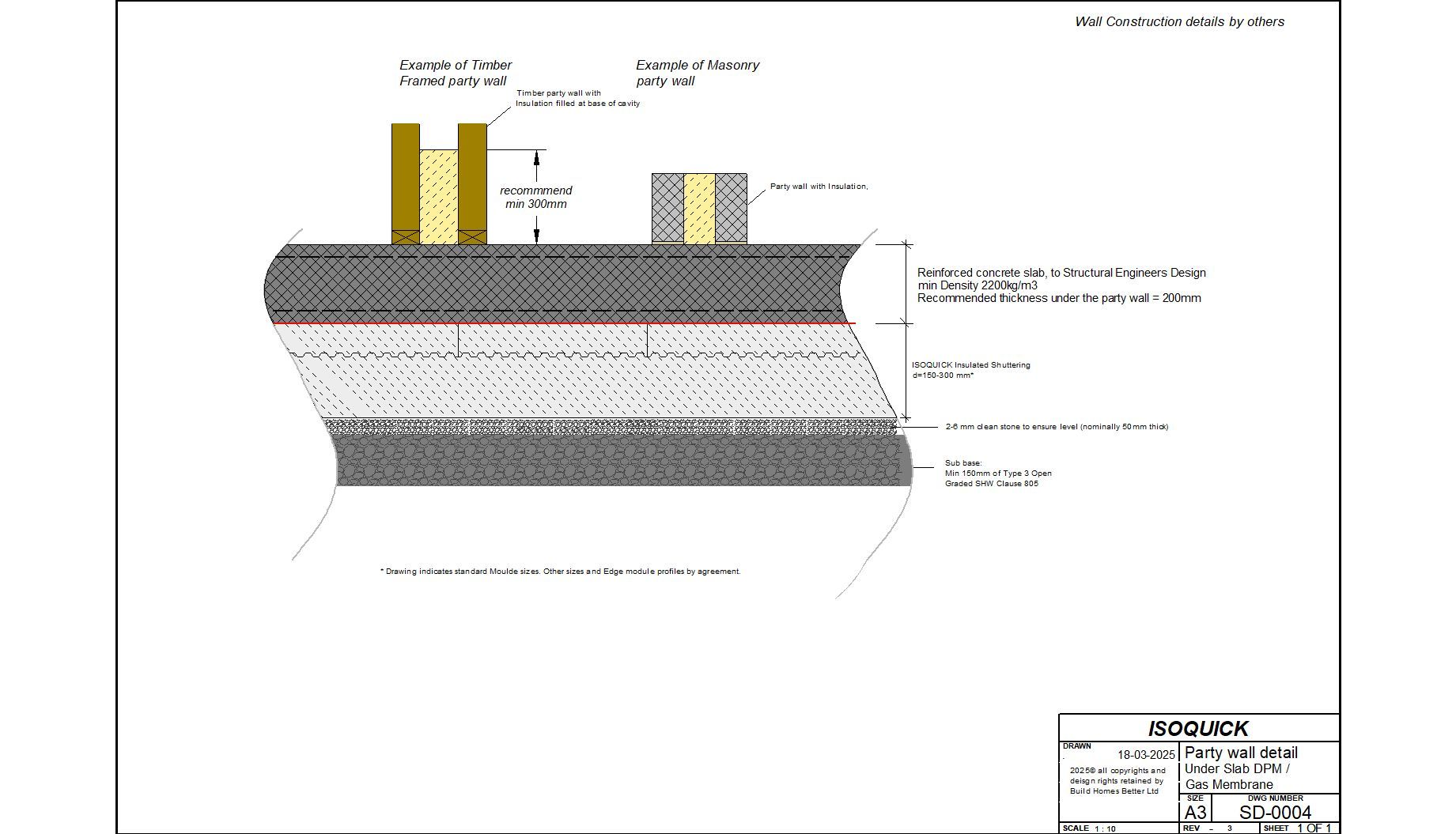 ISOQUICK Party Walls Detail All detail cross-section