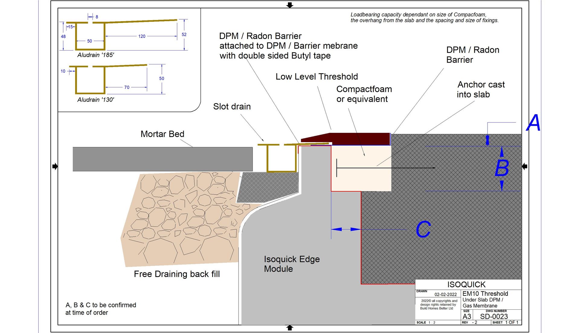 ISOQUICK SD-0023 — Threshold Detail All detail cross-section